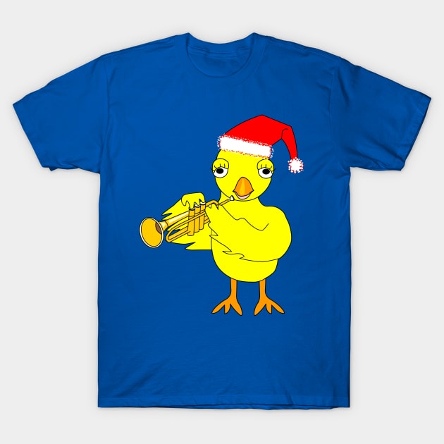 Santa Cap Trumpet Chick T-Shirt by Barthol Graphics